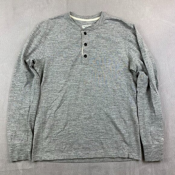 Rag & Bone Mens Shirt Small Gray Heather Henley Long Sleeve Knit Marled Cotton - Picture 1 of 8